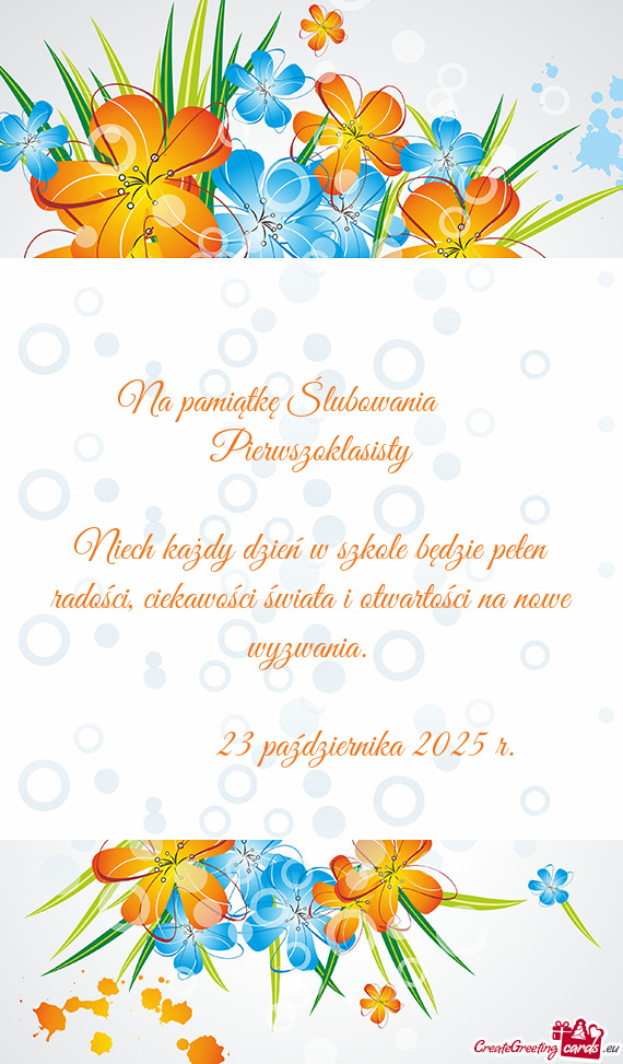 Na pamiątkę Ślubowania  Pierwszoklasisty