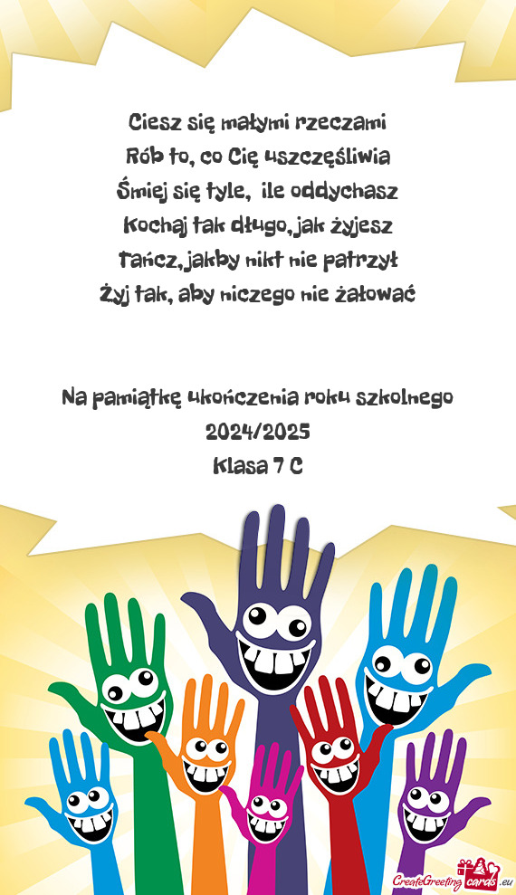 Na pamiątkę ukończenia roku szkolnego 2024/2025