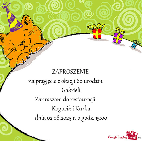 Na przyjęcie z okazji 60 urodzin