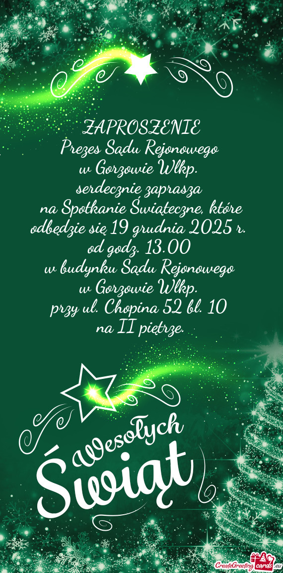 Na Spotkanie Świąteczne, które odbędzie się 19 grudnia 2025 r