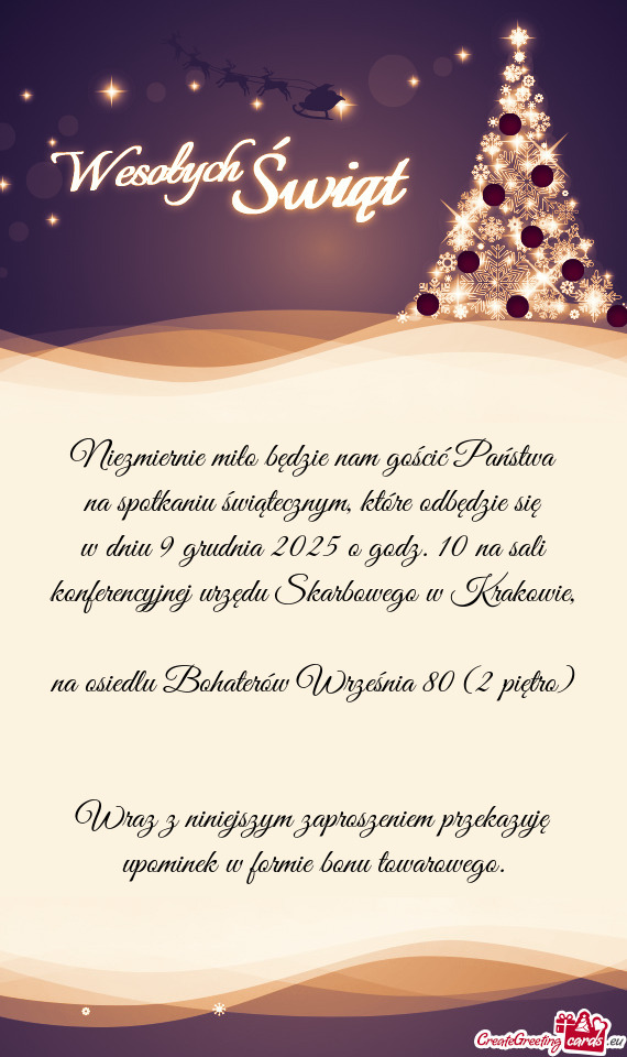 Na spotkaniu świątecznym, które odbędzie się