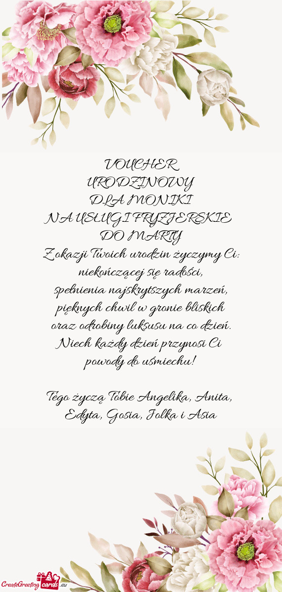 NA USŁUGI FRYZJERSKIE