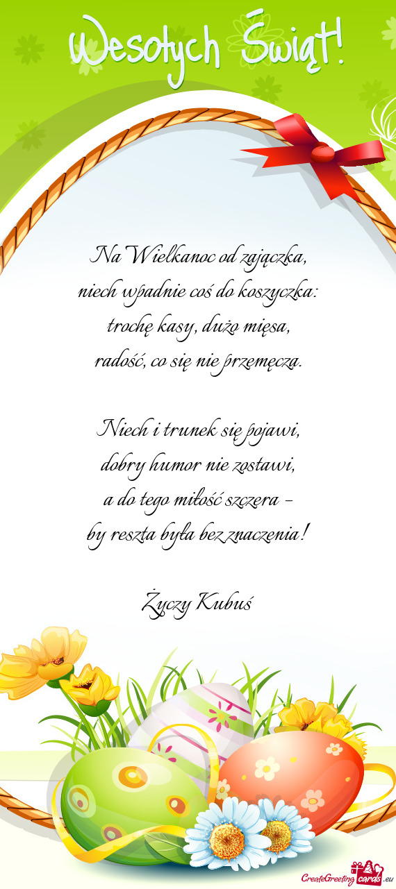 Na Wielkanoc od zajączka