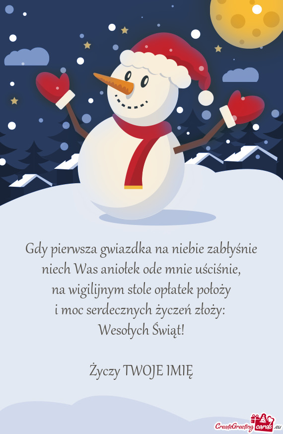 Na wigilijnym stole opłatek położy