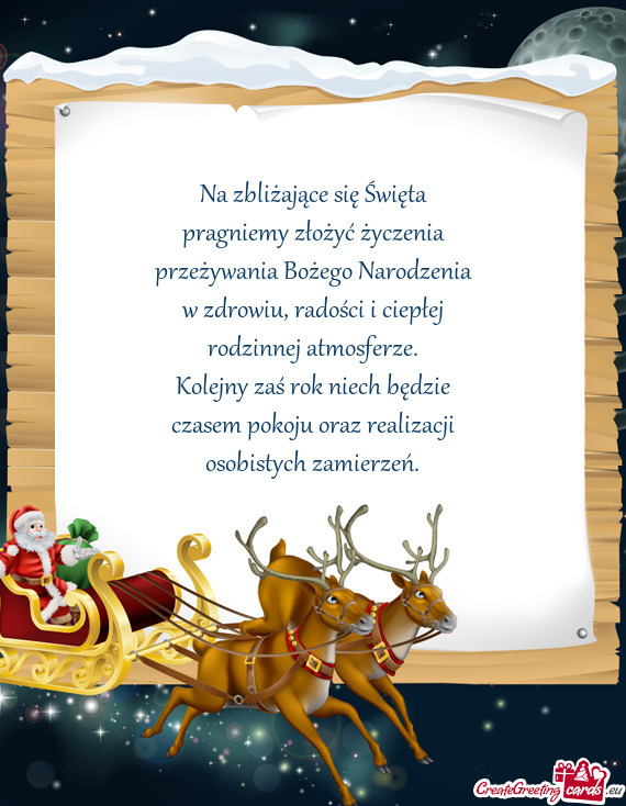 Na zbliżające się Święta  pragniemy złożyć życzenia  przeżywania