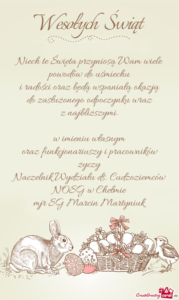 Naczelnik Wydziału ds. Cudzoziemców NOSG w Chełmie