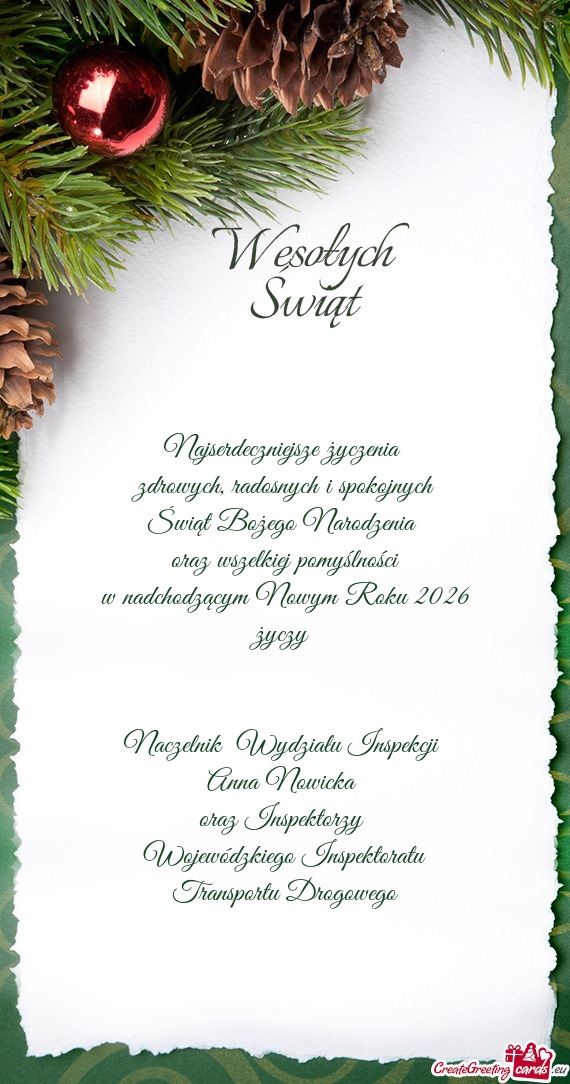 Naczelnik Wydziału Inspekcji