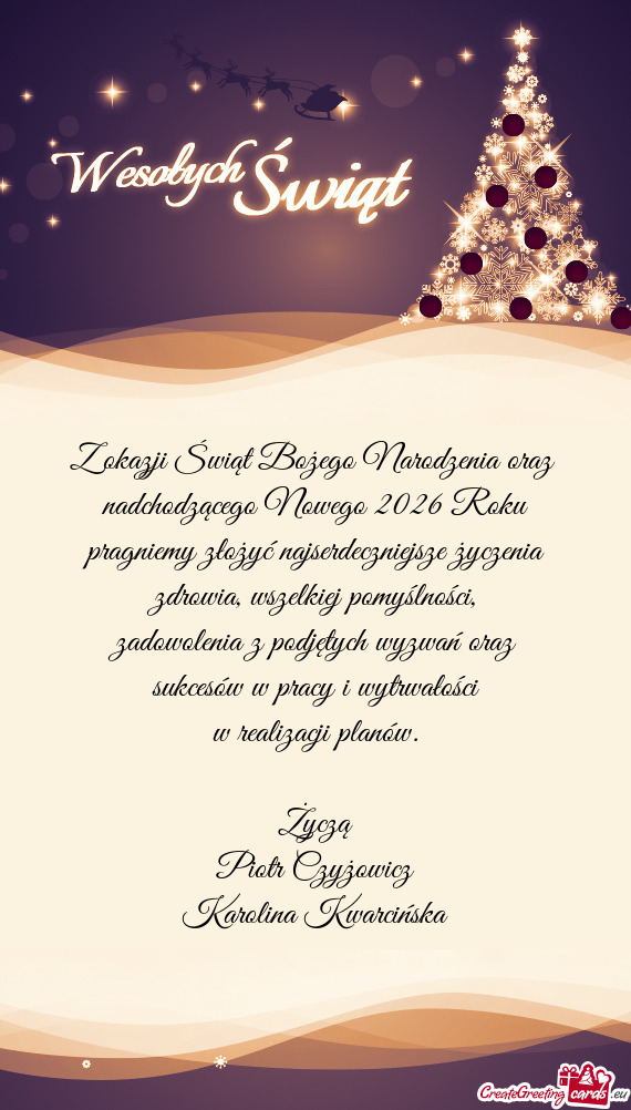 Nadchodzącego Nowego 2026 Roku