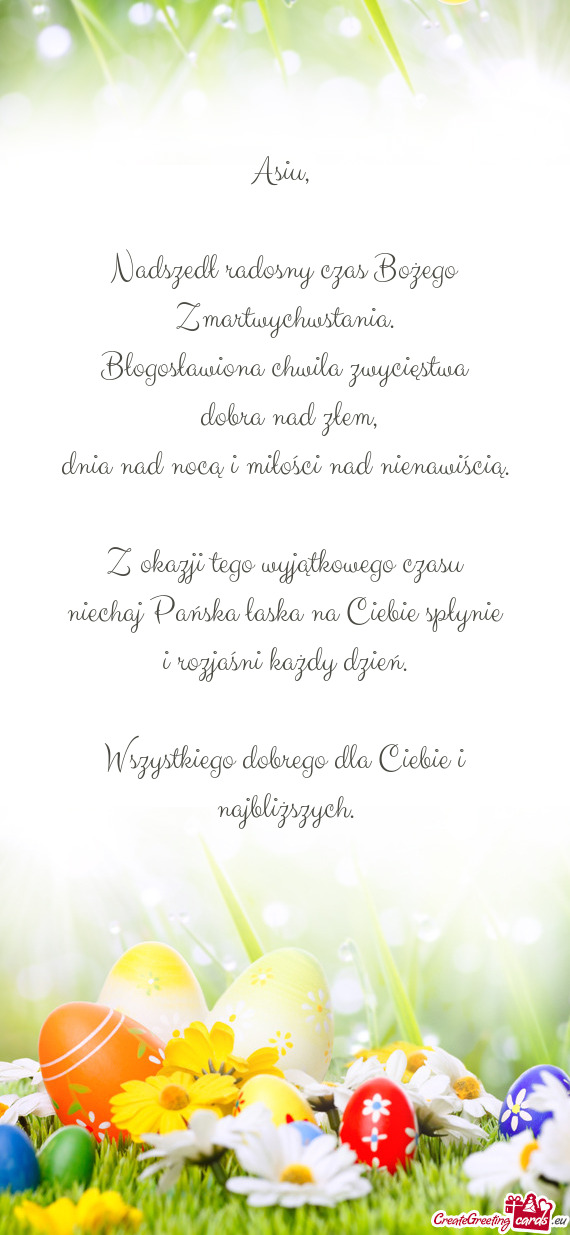 Nadszedł radosny czas Bożego Zmartwychwstania