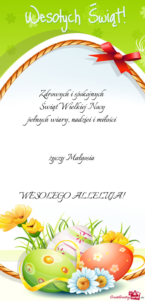 Nadziei i miłości  Małgosia  WESOŁEGO ALLELUJA