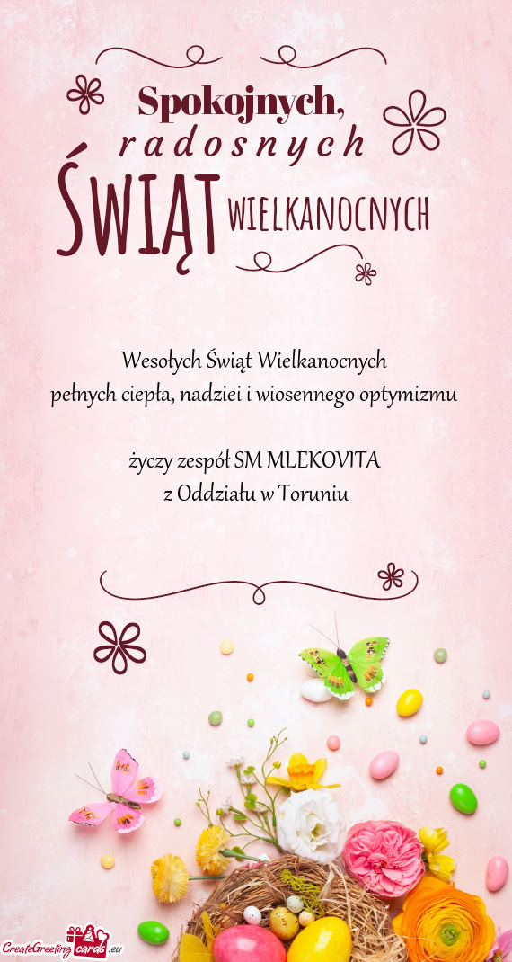 Nadziei i wiosennego optymizmu  zespół SM MLEKOVITA z Oddziału w Toruniu