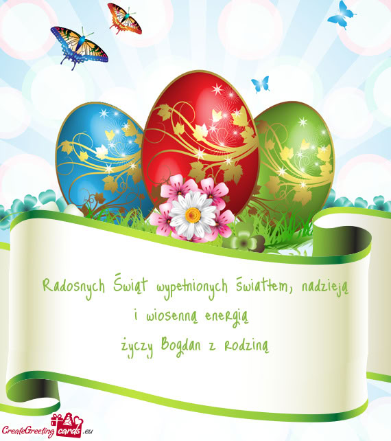 Nadzieją i wiosenną energią Bogdan z rodziną