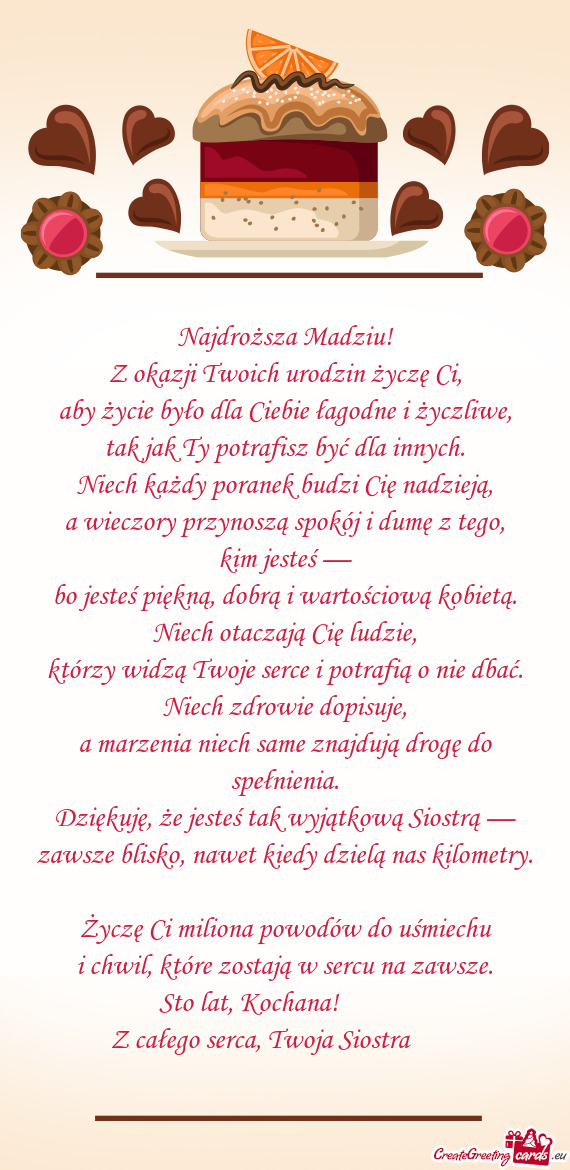 Najdroższa Madziu