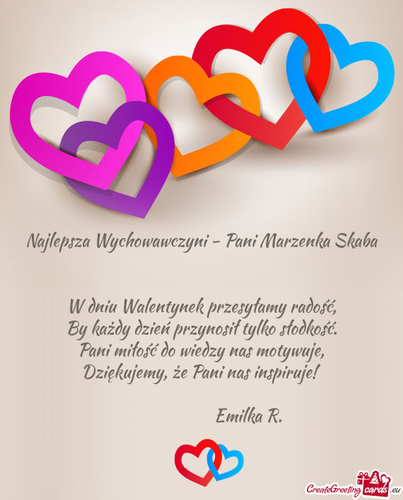 Najlepsza Wychowawczyni - Pani Marzenka Skaba