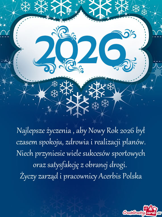 Najlepsze życzenia , aby Nowy Rok 2026 był czasem spokoju, zdrowia i realizacji planów. Niech prz