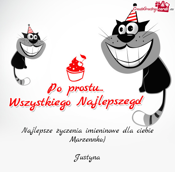 Najlepsze życzenia imieninowe dla ciebie Marzennko:)