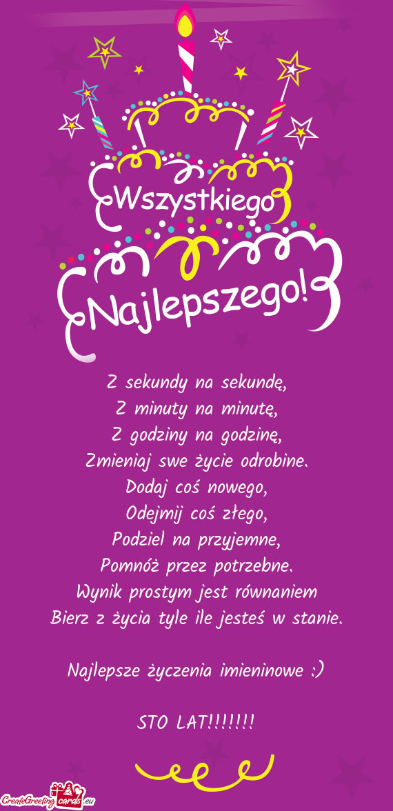 Najlepsze życzenia imieninowe :)
