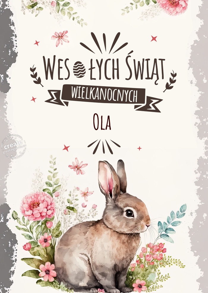 Najlepsze życzenia od zajączka dla Ciebie - Ola