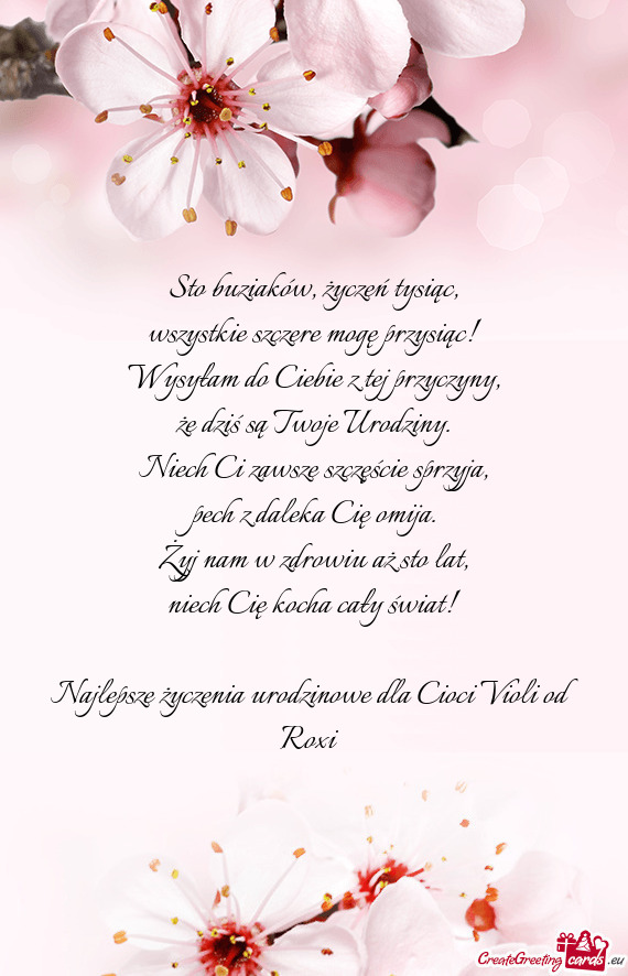 Najlepsze życzenia urodzinowe dla Cioci Violi od Roxi 😍