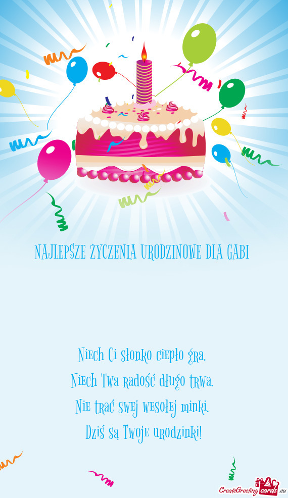 NAJLEPSZE ŻYCZENIA URODZINOWE DLA GABI