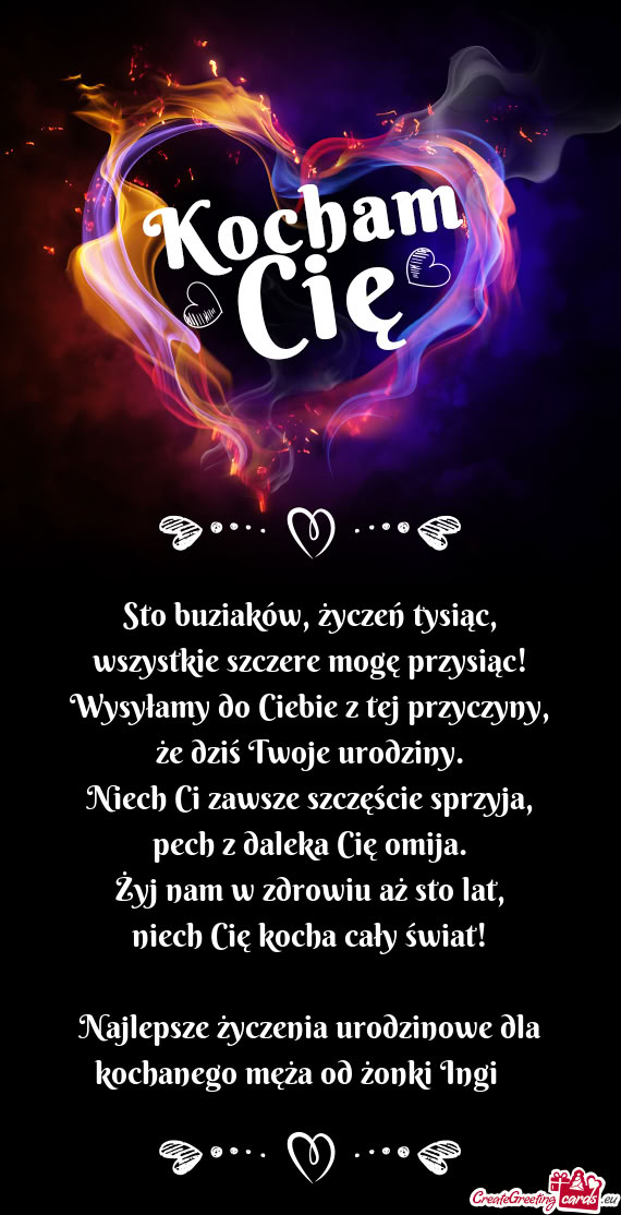 Najlepsze życzenia urodzinowe dla kochanego męża od żonki Ingi 😘