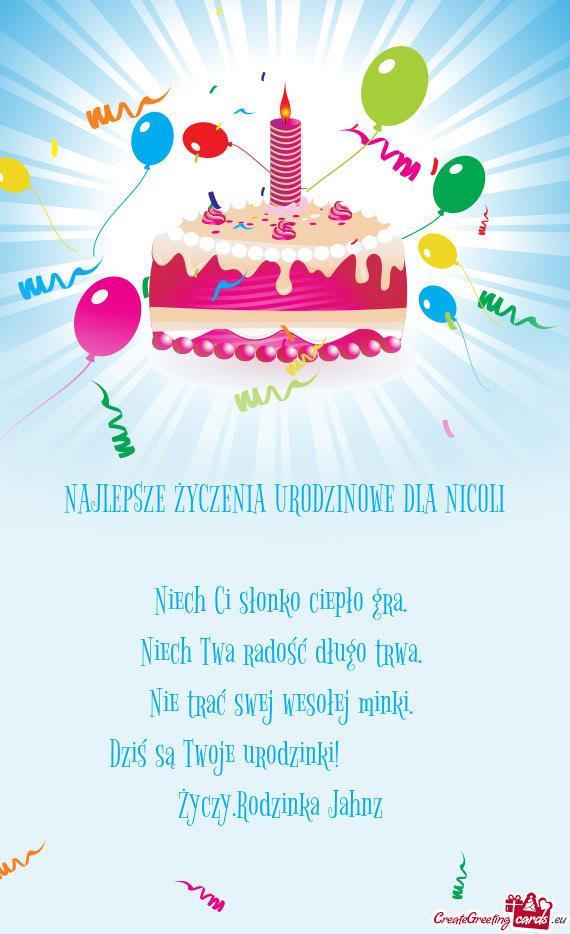 NAJLEPSZE ŻYCZENIA URODZINOWE DLA NICOLI