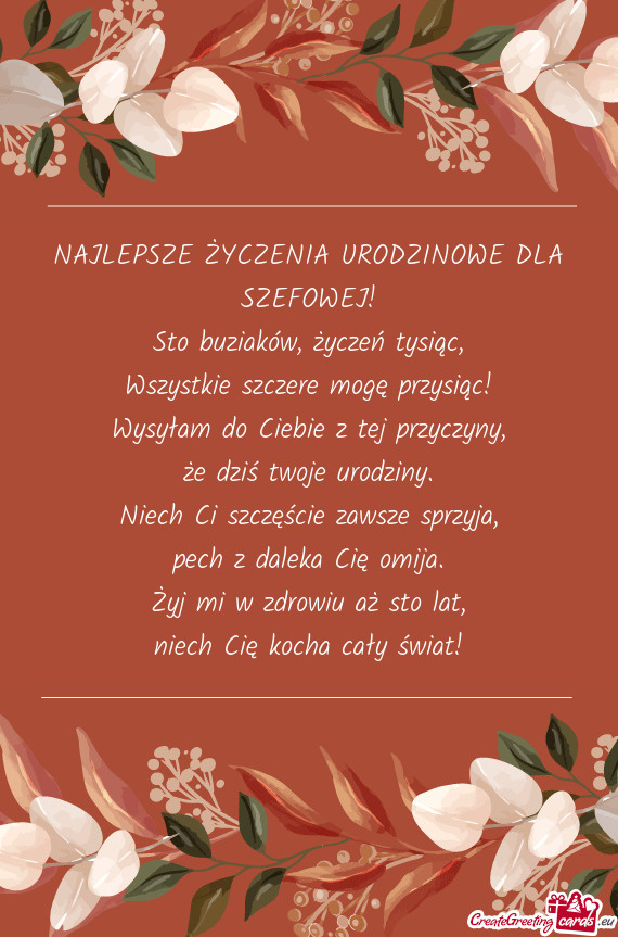 NAJLEPSZE ŻYCZENIA URODZINOWE DLA SZEFOWEJ
