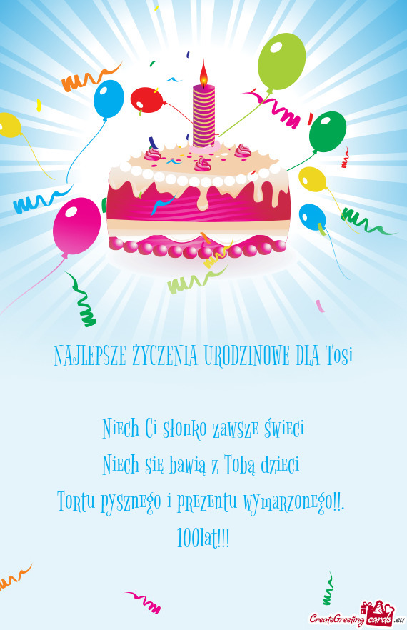 NAJLEPSZE ŻYCZENIA URODZINOWE DLA Tosi