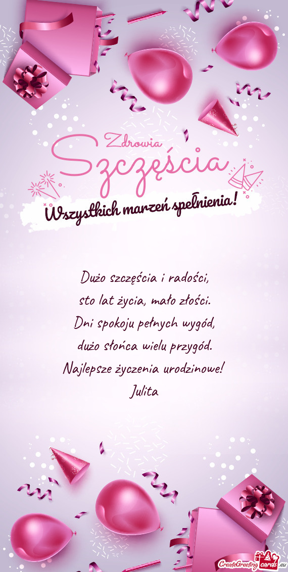 Najlepsze życzenia urodzinowe! Julita