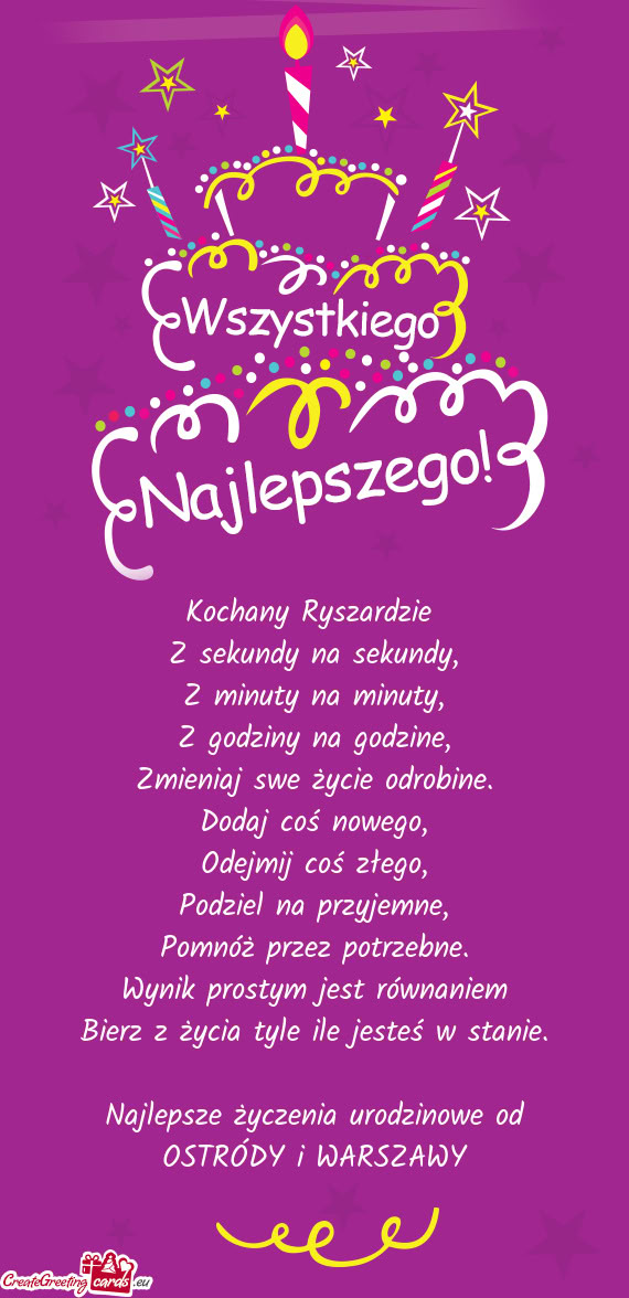 Najlepsze życzenia urodzinowe od OSTRÓDY i WARSZAWY