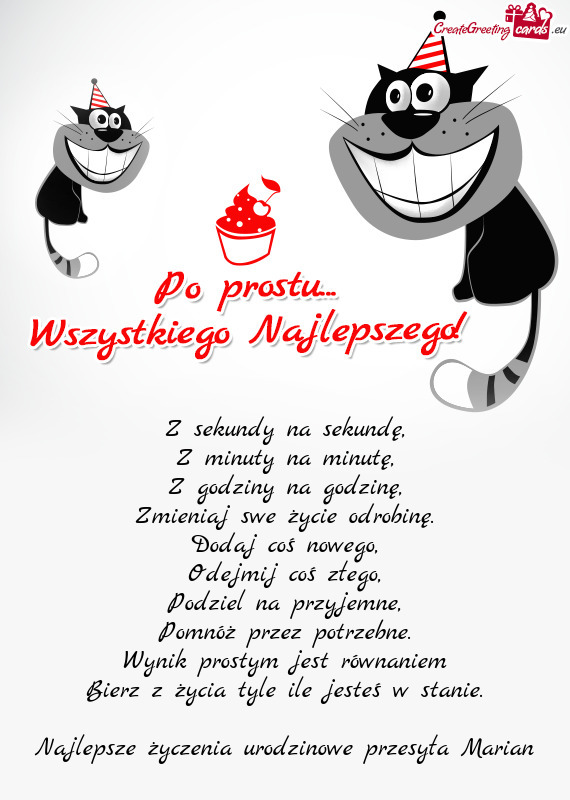 Najlepsze życzenia urodzinowe przesyła Marian