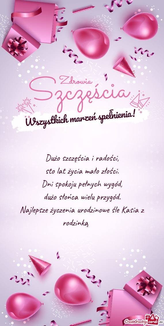 Najlepsze życzenia urodzinowe śle Kasia z rodzinką ☺️
