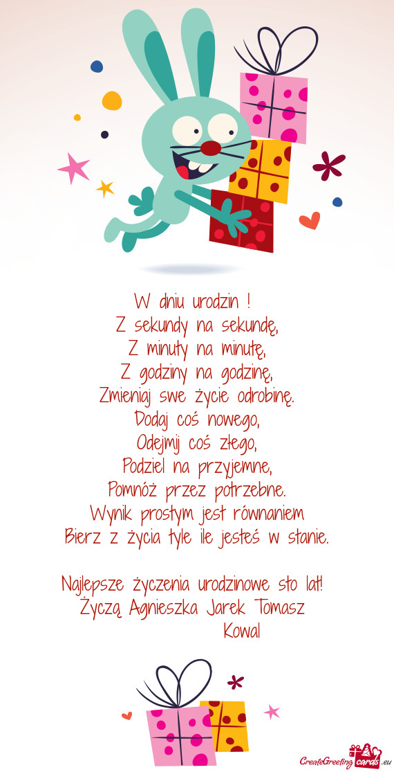 Najlepsze życzenia urodzinowe sto lat