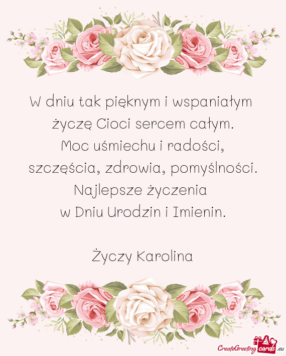 Najlepsze życzenia w Dniu Urodzin i Imienin