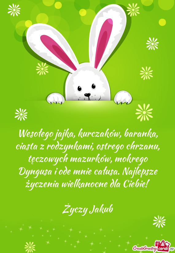 Najlepsze życzenia wielkanocne dla Ciebie! Jakub