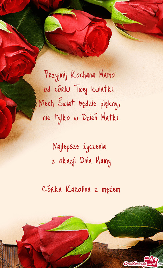 Najlepsze życzenia z okazji Dnia Mamy ❤️ Córka Karolina z mężem ❤️