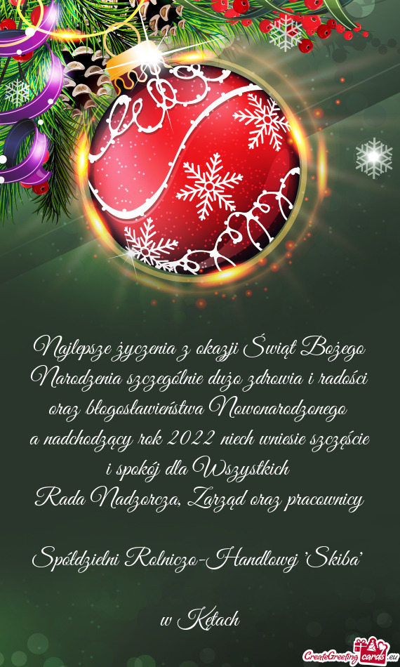 Najlepsze życzenia z okazji Świąt Bożego Narodzenia szczególnie dużo zdrowia i radości oraz b