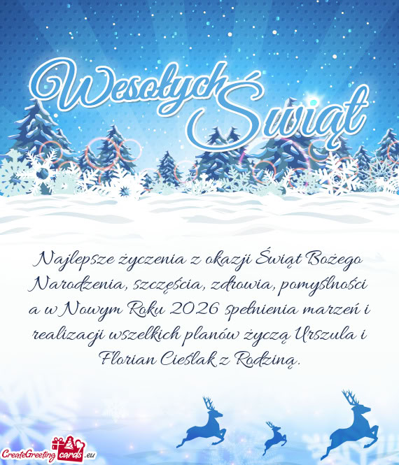 Najlepsze życzenia z okazji Świąt Bożego Narodzenia, szczęścia, zdrowia,