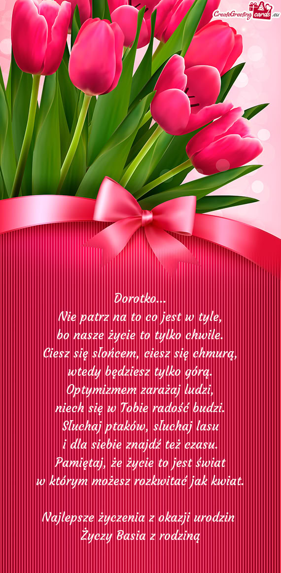 Najlepsze życzenia z okazji urodzin Basia z rodziną