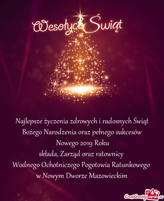 Najlepsze życzenia zdrowych i radosnych Świąt Bożego Narodzenia oraz pełnego sukcesów
