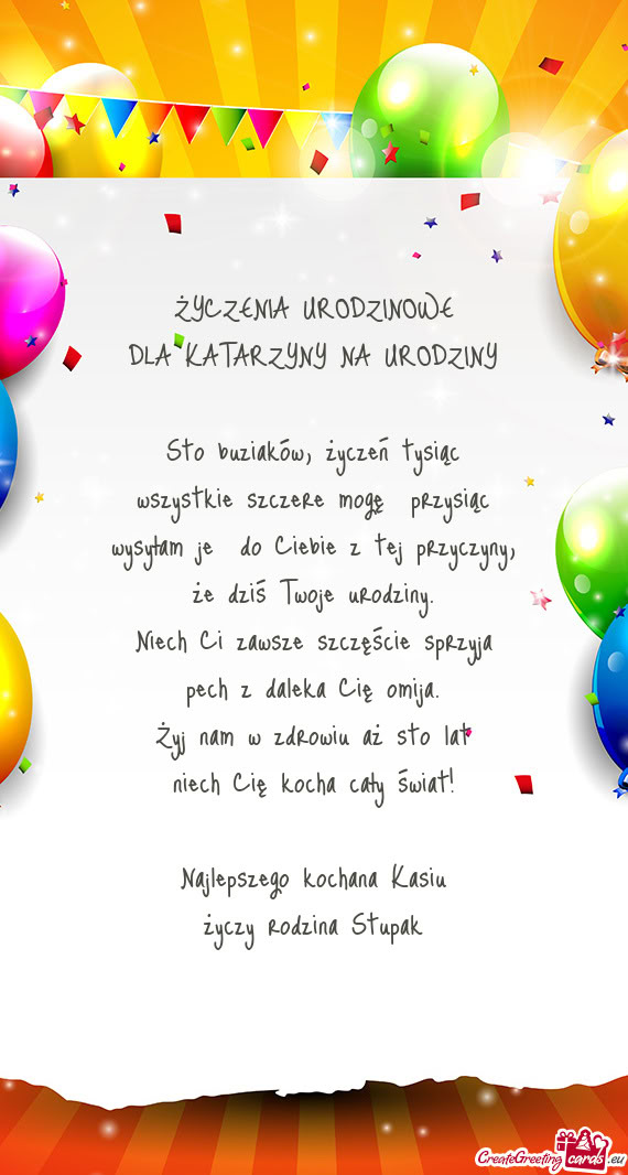 Najlepszego kochana Kasiu