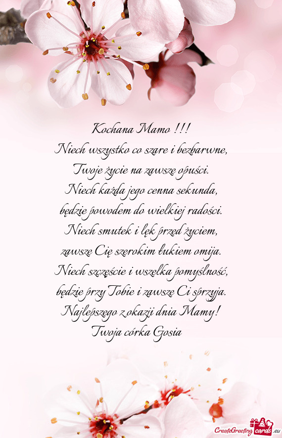 Najlepszego z okazji dnia Mamy