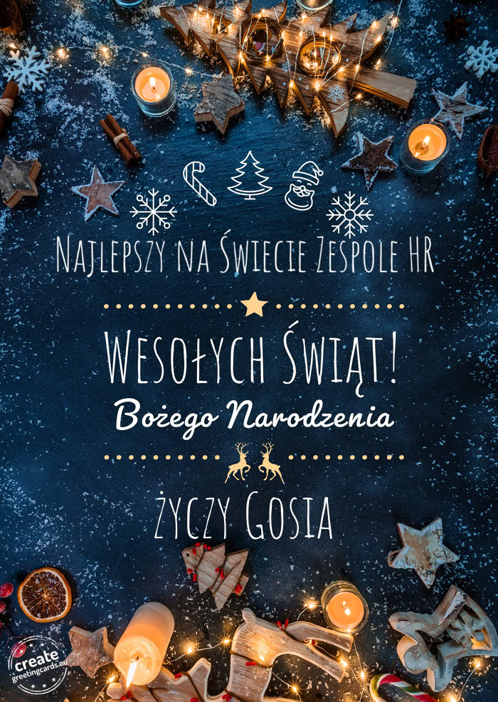 Najlepszy na Świecie Zespole HR Wesołych Świąt Gosia