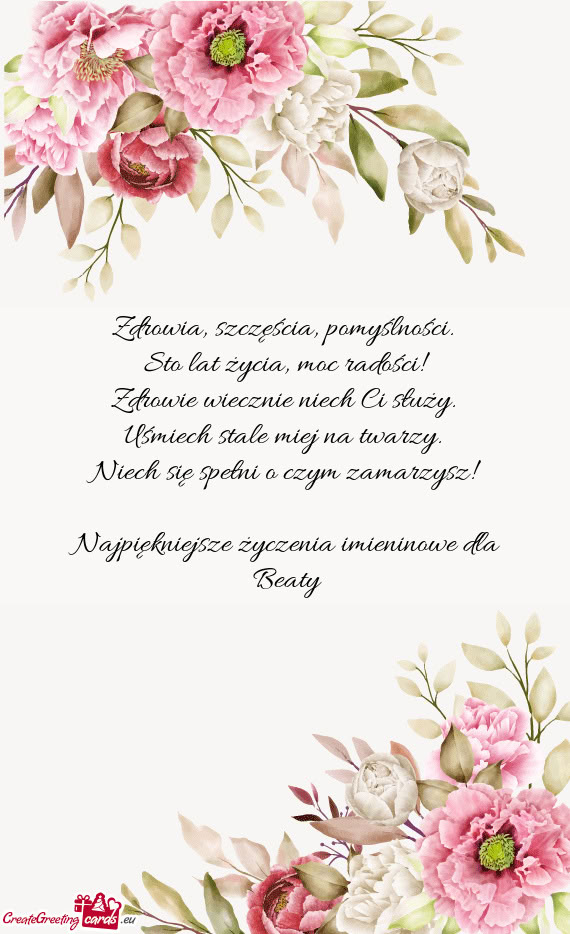 Najpiękniejsze życzenia imieninowe dla Beaty