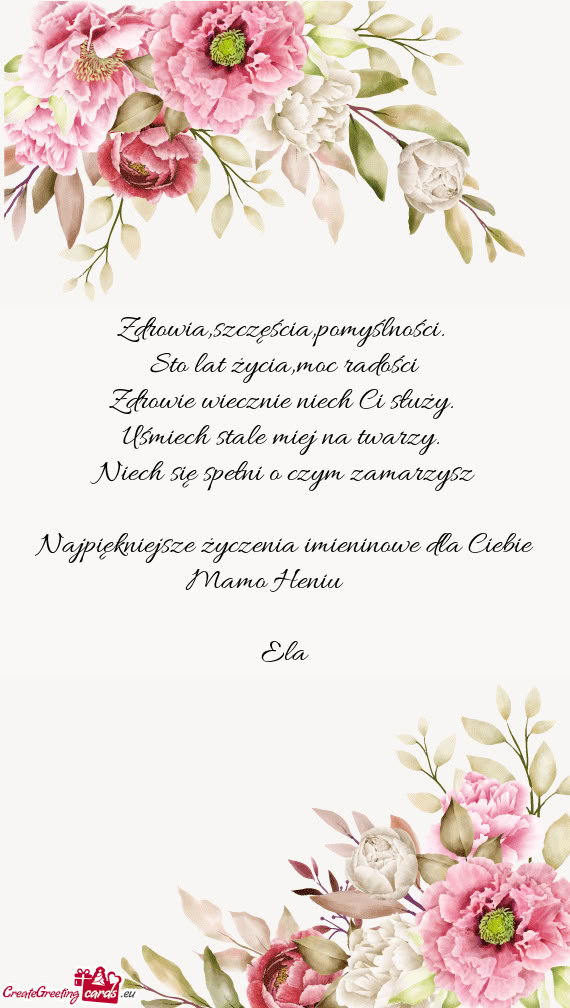 Najpiękniejsze życzenia imieninowe dla Ciebie Mamo Heniu❤️❤️❤️