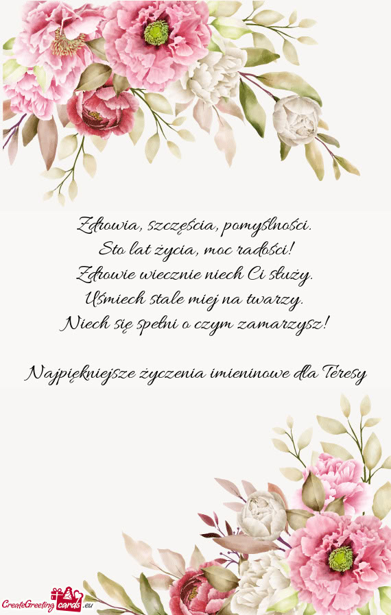 Najpiękniejsze życzenia imieninowe dla Teresy