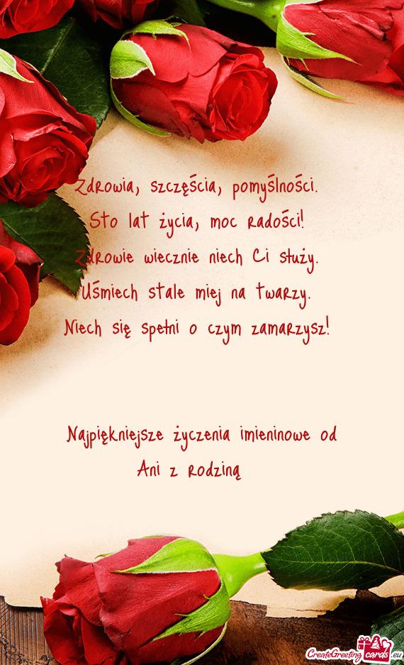 Najpiękniejsze życzenia imieninowe od Ani z rodziną 💐