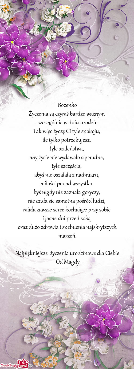 Najpiękniejsze życzenia urodzinowe dla Ciebie Od Magdy