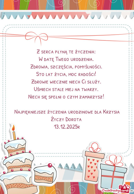 Najpiękniejsze życzenia urodzinowe dla Krzysia