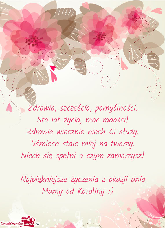Najpiękniejsze życzenia z okazji dnia Mamy od Karoliny :) 💖